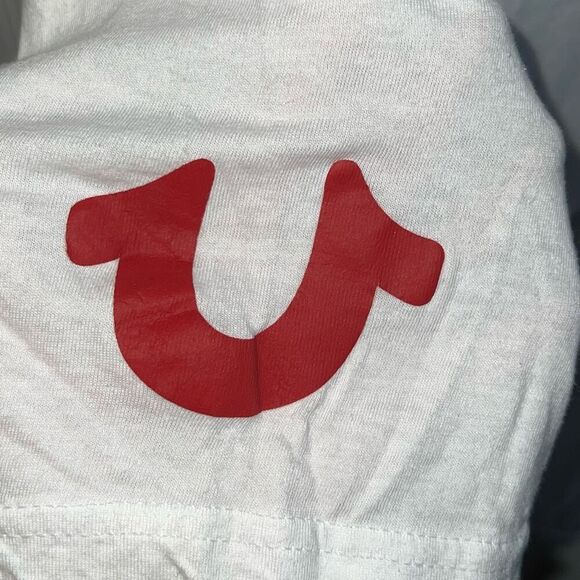 True Religion Red Logo Cotton T-Shirt Mens Extra Large Crew Neck Undershirts - Picture 7 of 7